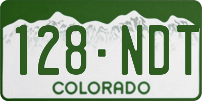 CO license plate 128NDT