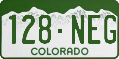 CO license plate 128NEG