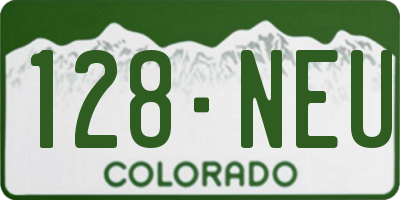 CO license plate 128NEU
