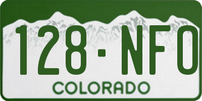 CO license plate 128NFO
