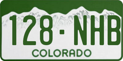 CO license plate 128NHB