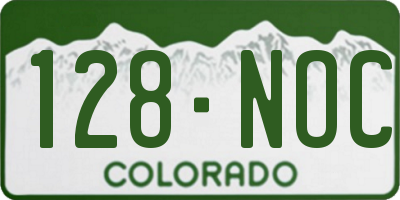 CO license plate 128NOC