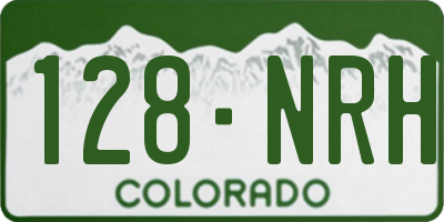 CO license plate 128NRH