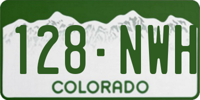 CO license plate 128NWH