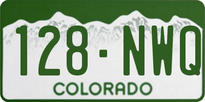 CO license plate 128NWQ