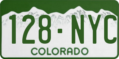 CO license plate 128NYC