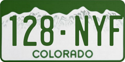 CO license plate 128NYF