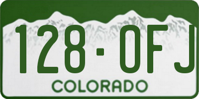 CO license plate 128OFJ