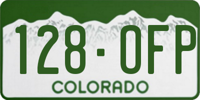 CO license plate 128OFP