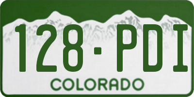 CO license plate 128PDI