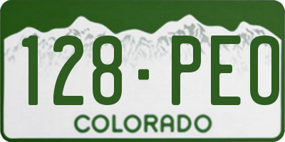 CO license plate 128PEO