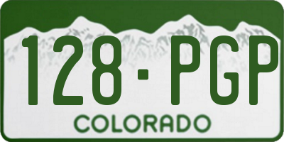 CO license plate 128PGP
