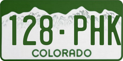 CO license plate 128PHK