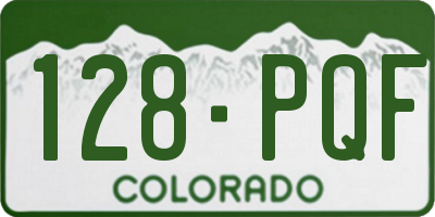 CO license plate 128PQF