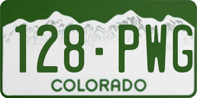 CO license plate 128PWG