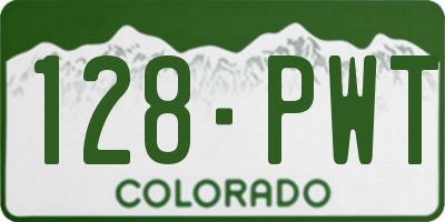 CO license plate 128PWT