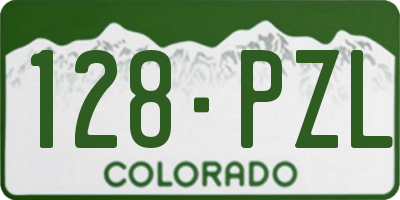 CO license plate 128PZL