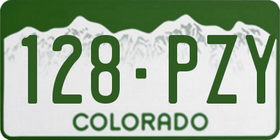 CO license plate 128PZY