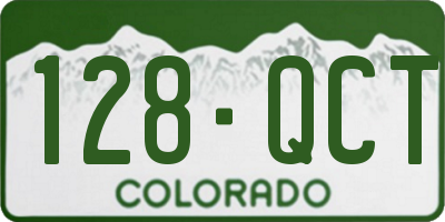 CO license plate 128QCT