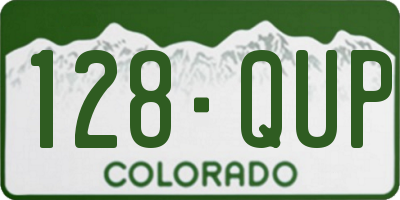 CO license plate 128QUP