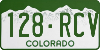 CO license plate 128RCV