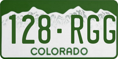 CO license plate 128RGG