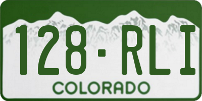 CO license plate 128RLI