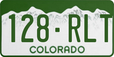 CO license plate 128RLT