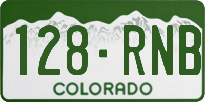 CO license plate 128RNB