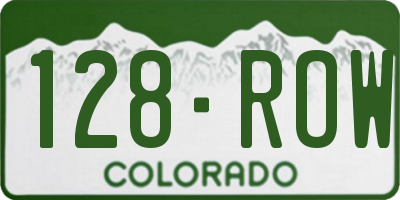 CO license plate 128ROW