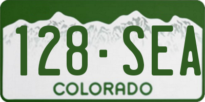 CO license plate 128SEA