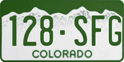 CO license plate 128SFG