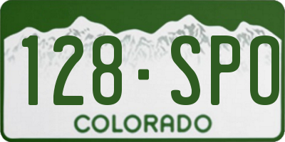 CO license plate 128SPO