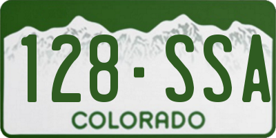 CO license plate 128SSA