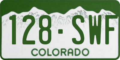 CO license plate 128SWF