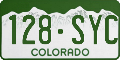 CO license plate 128SYC
