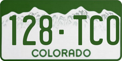 CO license plate 128TCO