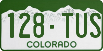 CO license plate 128TUS