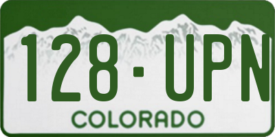CO license plate 128UPN