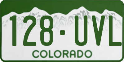 CO license plate 128UVL