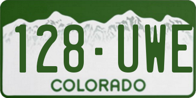 CO license plate 128UWE
