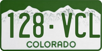 CO license plate 128VCL