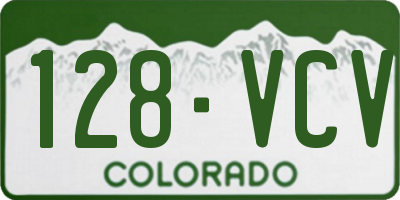 CO license plate 128VCV