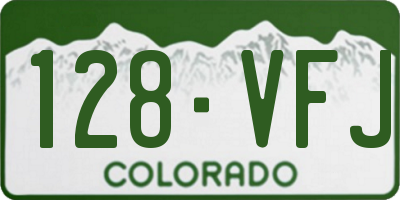 CO license plate 128VFJ