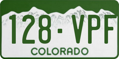 CO license plate 128VPF