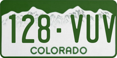CO license plate 128VUV