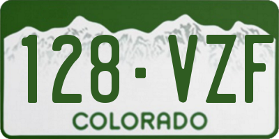 CO license plate 128VZF
