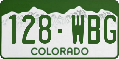 CO license plate 128WBG