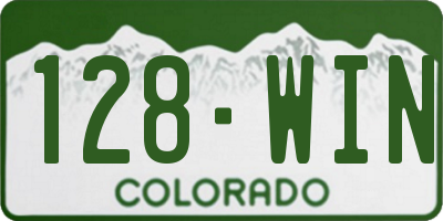 CO license plate 128WIN