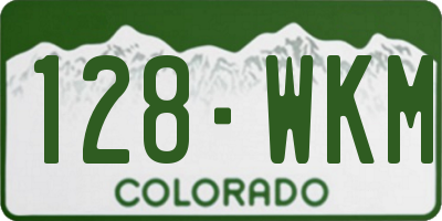 CO license plate 128WKM